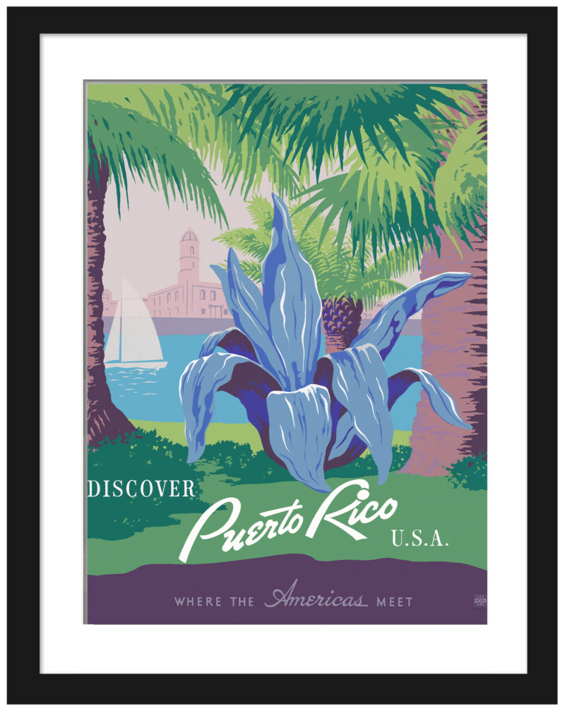 1940 Vintage Puerto Rico Travel Poster Art