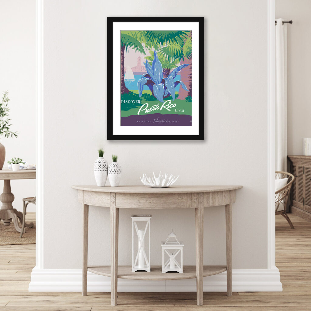 1940 Vintage Puerto Rico Travel Poster Art