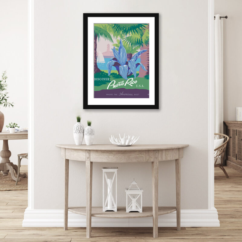1940 Vintage Puerto Rico Travel Poster Art