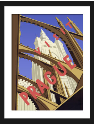 1930s Vintage Prague Travel Poster by Milena Fnoukova