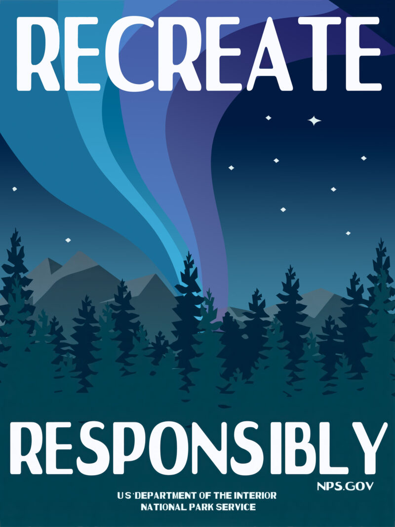 Vintage National Parks Service "Recreate Responsibly" poster