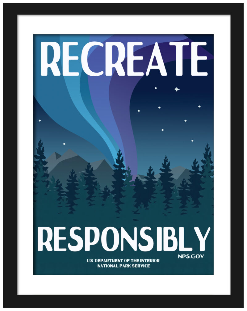 Vintage National Parks Service "Recreate Responsibly" poster