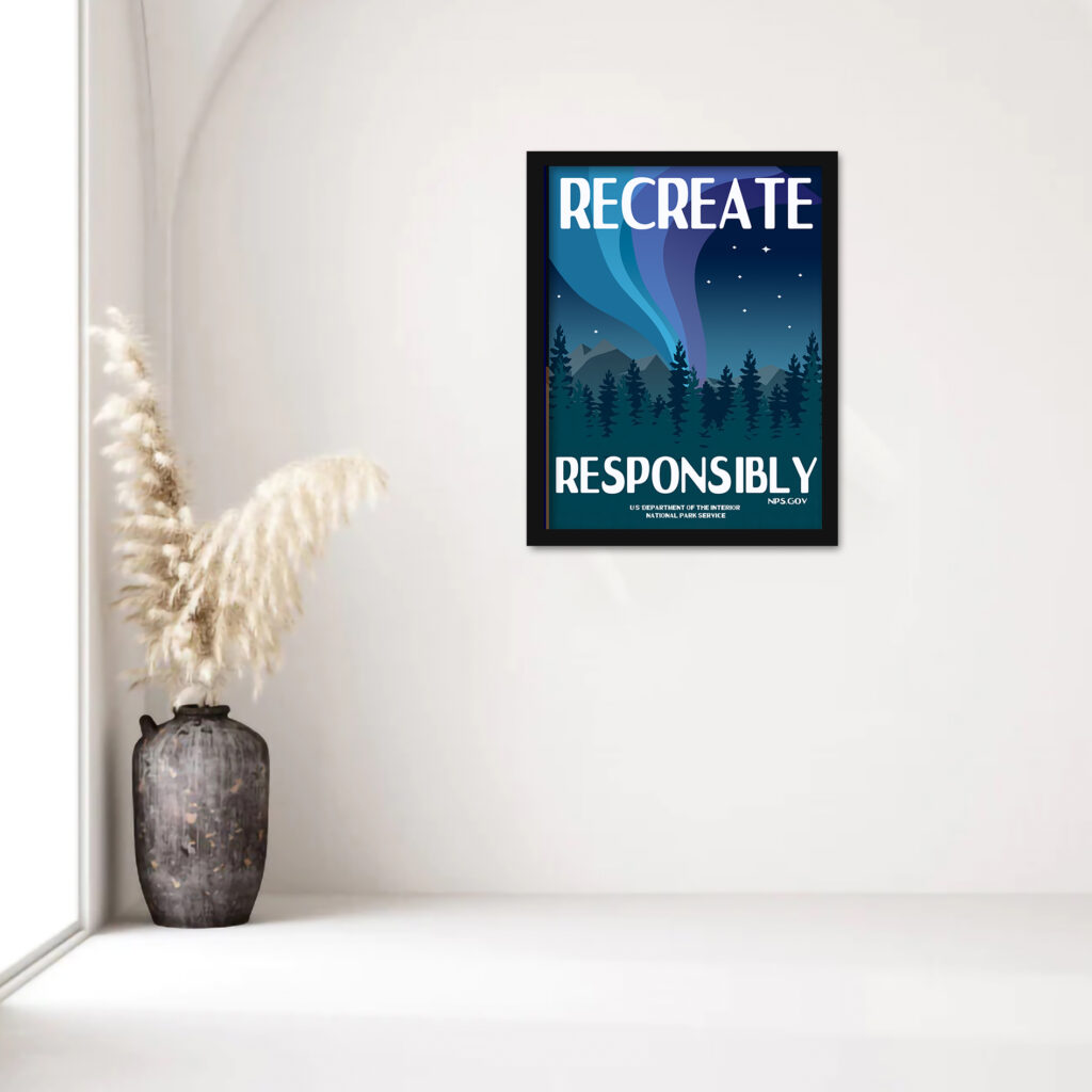 Vintage National Parks Service "Recreate Responsibly" poster