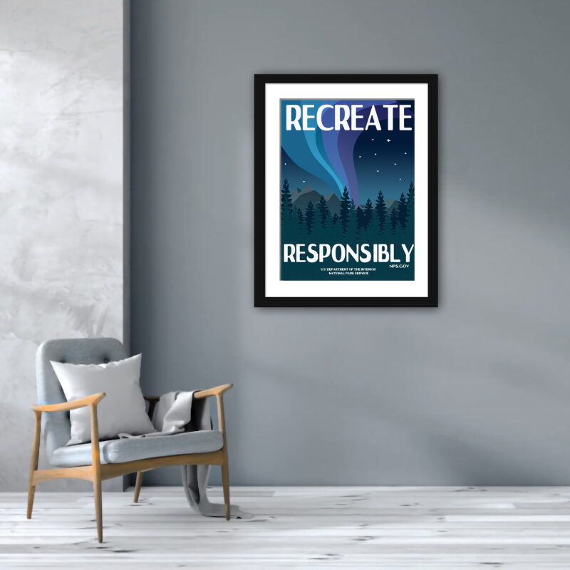 Vintage National Parks Service "Recreate Responsibly" poster