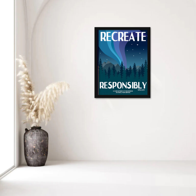 Vintage National Parks Service "Recreate Responsibly" poster