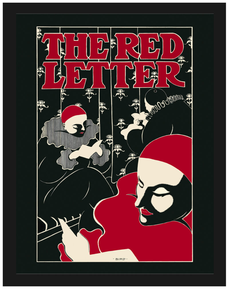 Reproduction of 1986 "The Red Letter" clown artwork by Elisha Brown Bird.