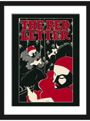 Reproduction of 1986 "The Red Letter" clown artwork by Elisha Brown Bird.