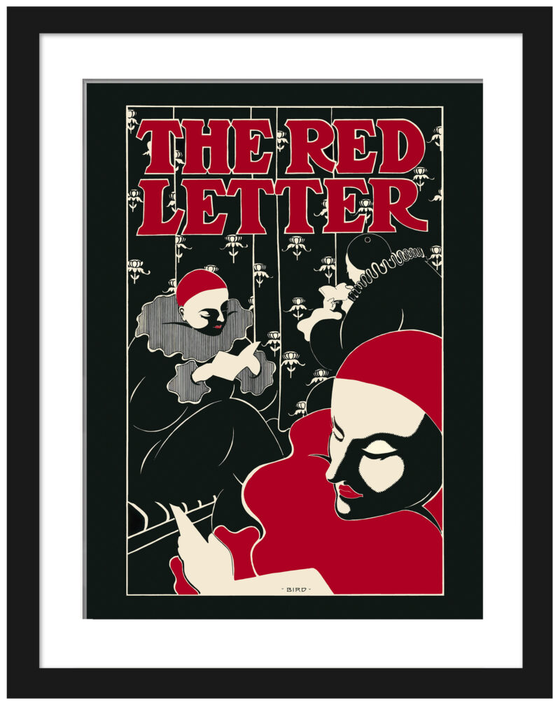 Reproduction of 1986 "The Red Letter" clown artwork by Elisha Brown Bird.