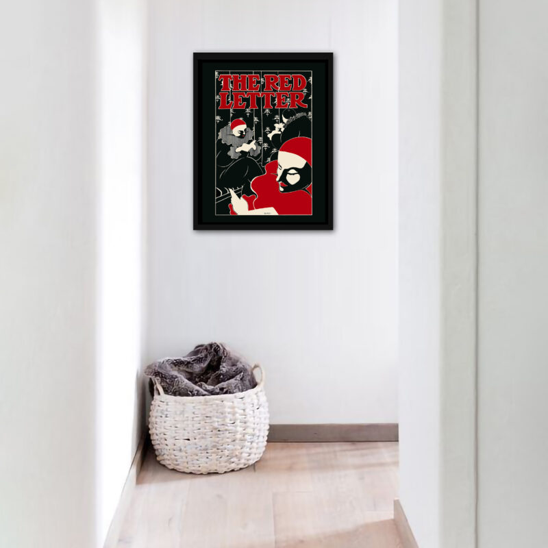 Reproduction of 1986 "The Red Letter" clown artwork by Elisha Brown Bird.