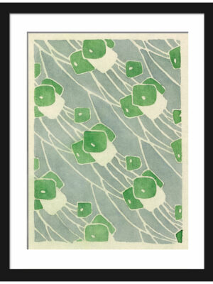 1915 Hannah Borger "Green Geometric" art reproduction.