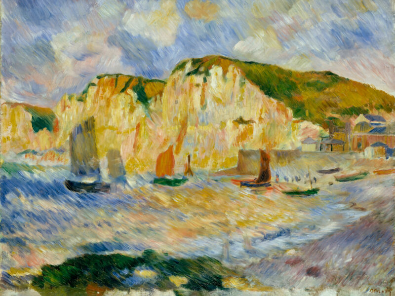 Auguste Renoir's "Sea and Cliffs" 1885 art reproduction.