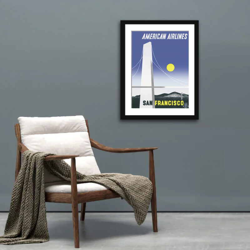 1948 American Airlines San Francisco vintage poster reproduction