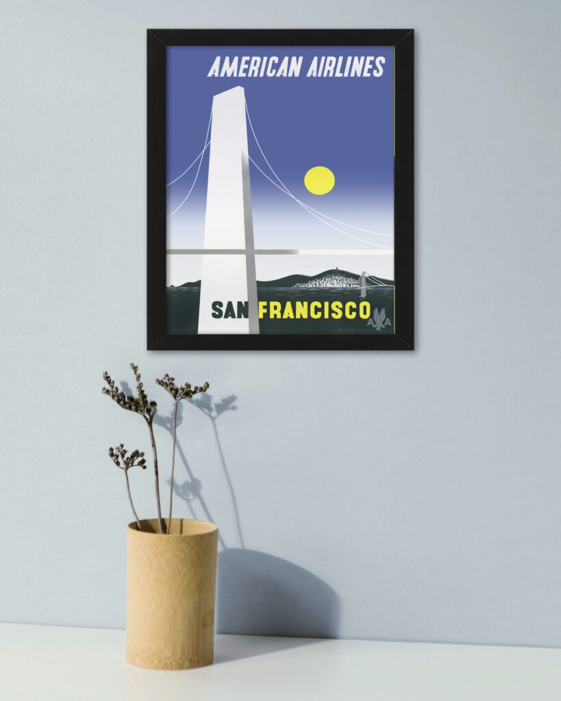 1948 American Airlines San Francisco vintage poster reproduction