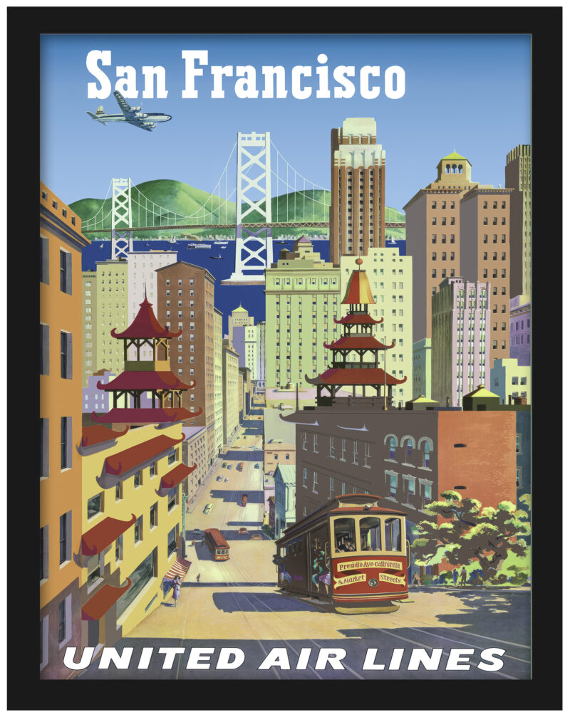 1950s United Airlines San Francisco poster by Joseph Feher.
