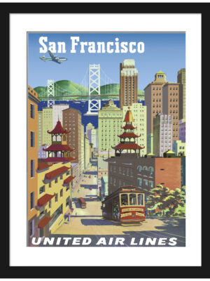1950s United Airlines San Francisco poster by Joseph Feher.