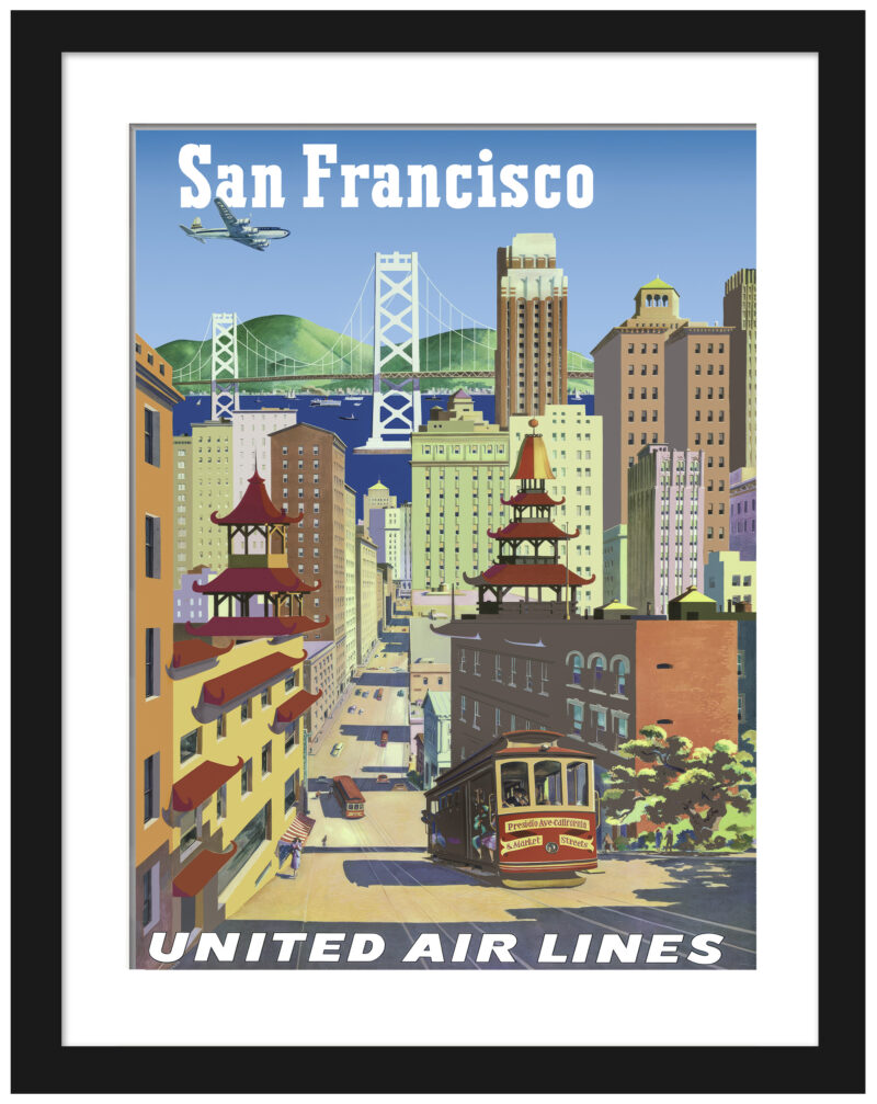 1950s United Airlines San Francisco poster by Joseph Feher.