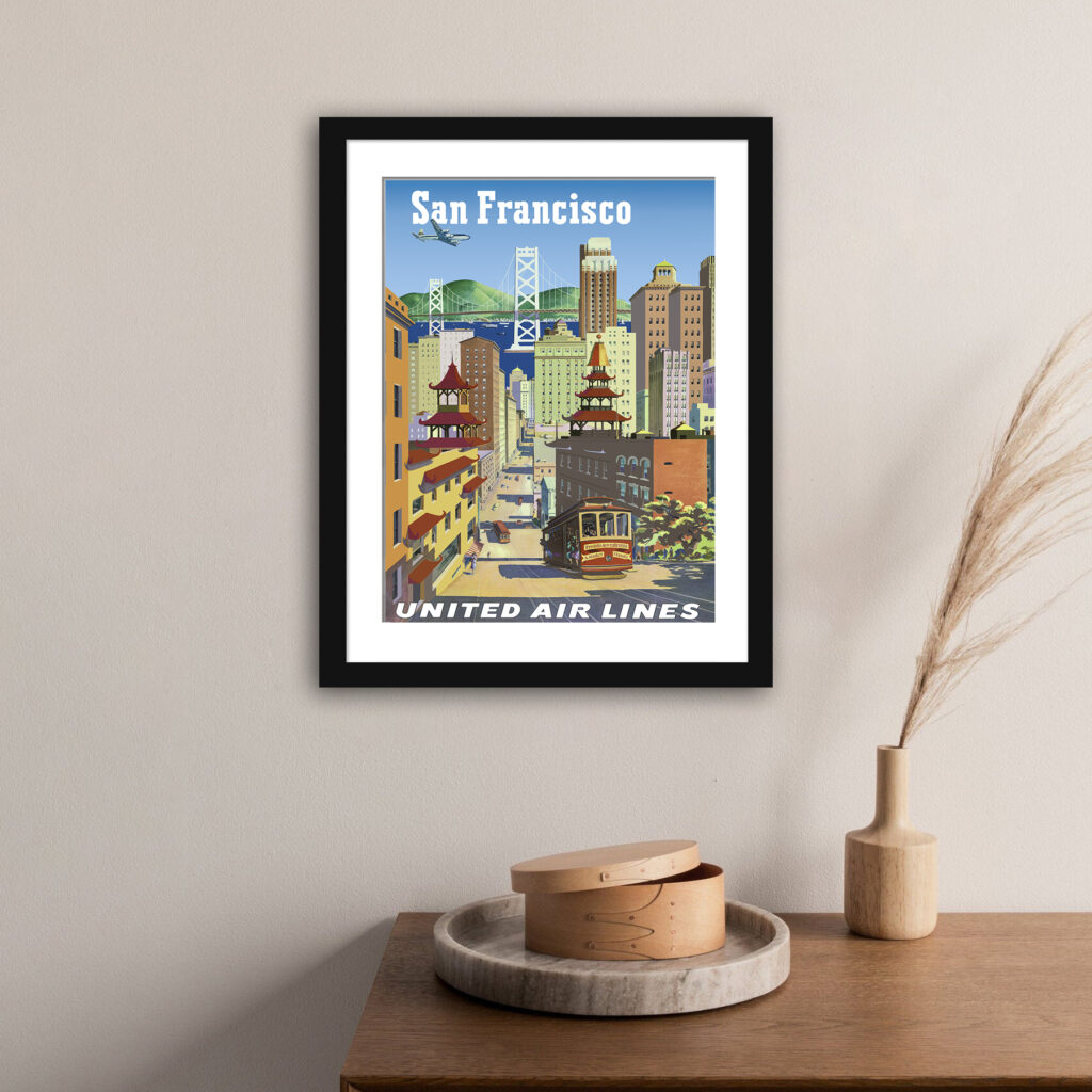 1950s United Airlines San Francisco poster by Joseph Feher.