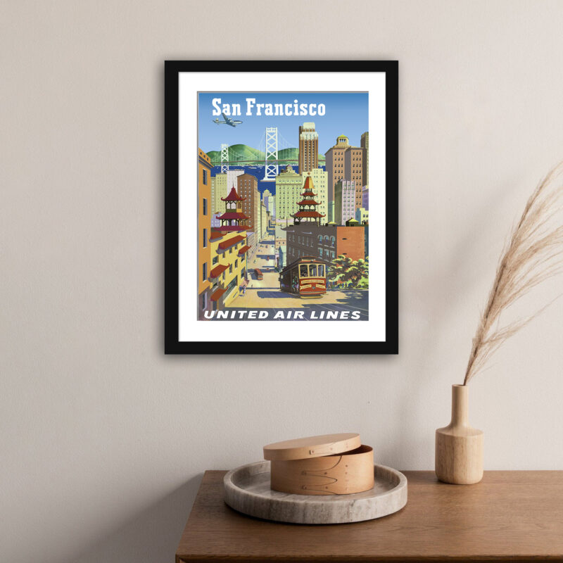 1950s United Airlines San Francisco poster by Joseph Feher.