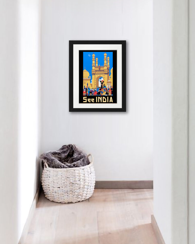 1930 Vintage Hyderabad India Travel Poster Art