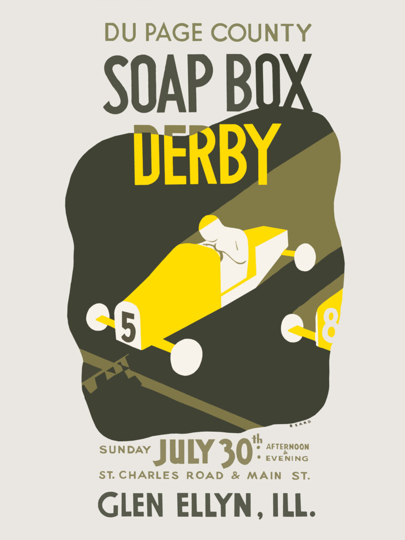 1939 Du Page County Soap Box Derby poster reproduction.