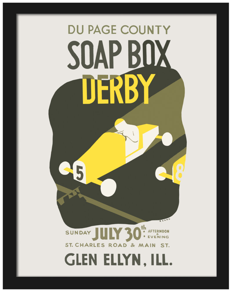1939 Du Page County Soap Box Derby poster reproduction.