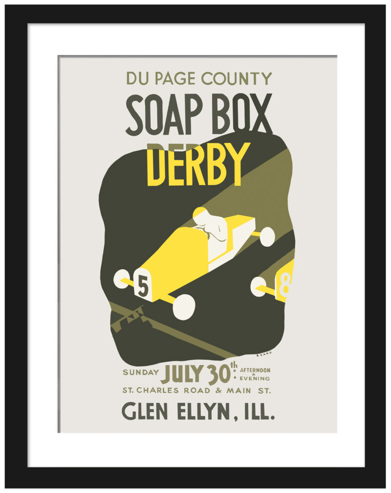 1939 Du Page County Soap Box Derby poster reproduction.