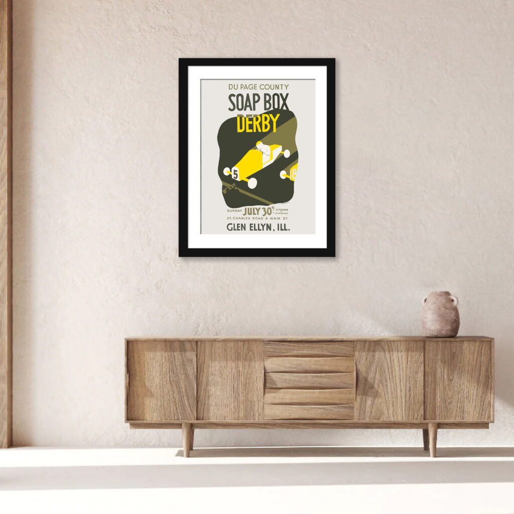 1939 Du Page County Soap Box Derby poster reproduction.