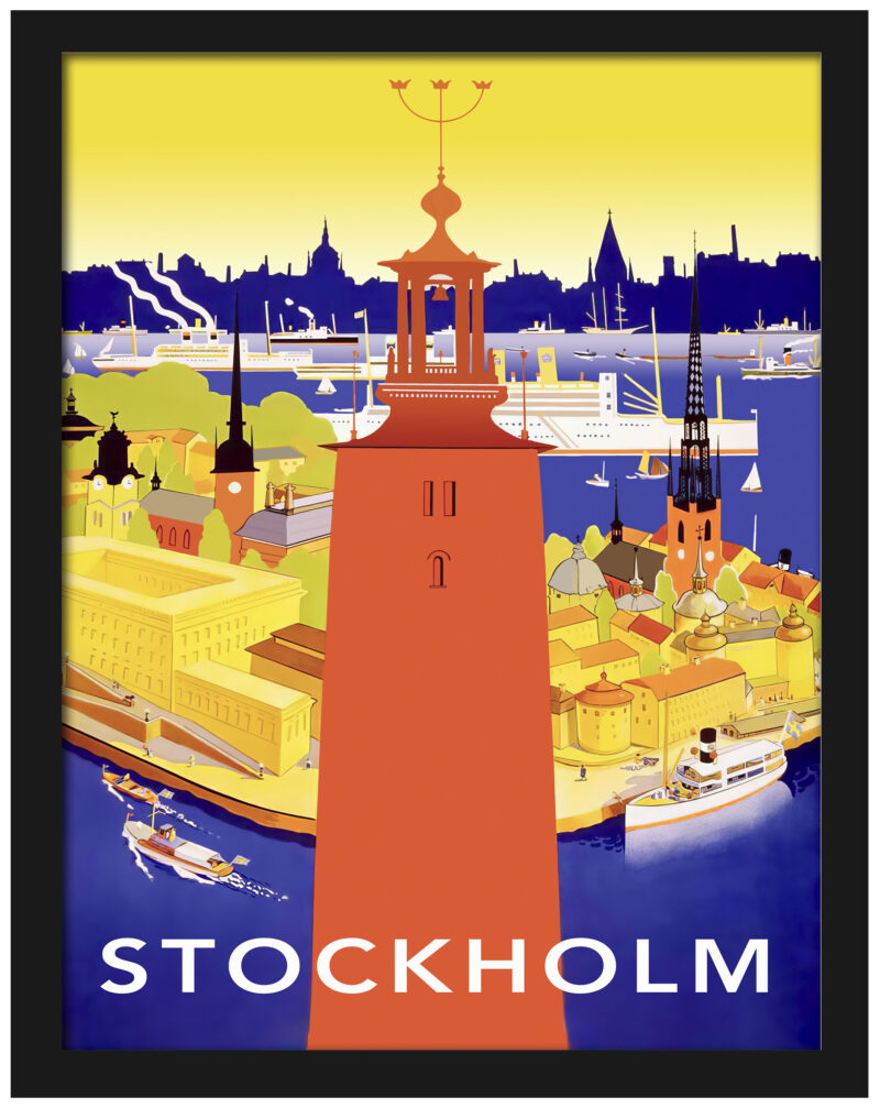 Vintage 1936 Stockholm travel poster by Iwar Donner