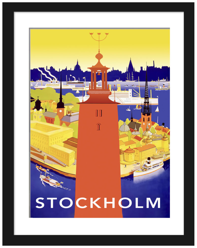 Vintage 1936 Stockholm travel poster by Iwar Donner