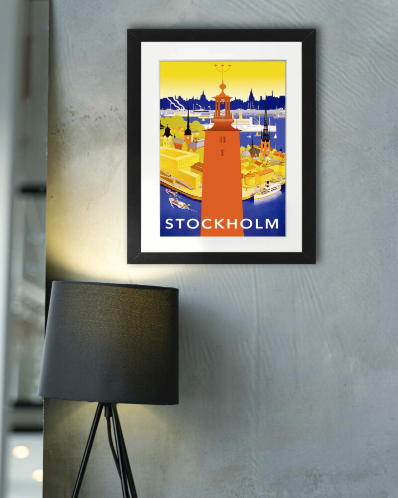 Vintage 1936 Stockholm travel poster by Iwar Donner