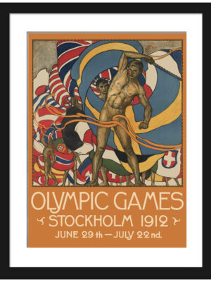 1912 Stockholm Olympic Games vintage poster reproduction.