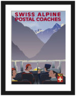 Vintage Swiss Alpine Postal Coaches Artwork