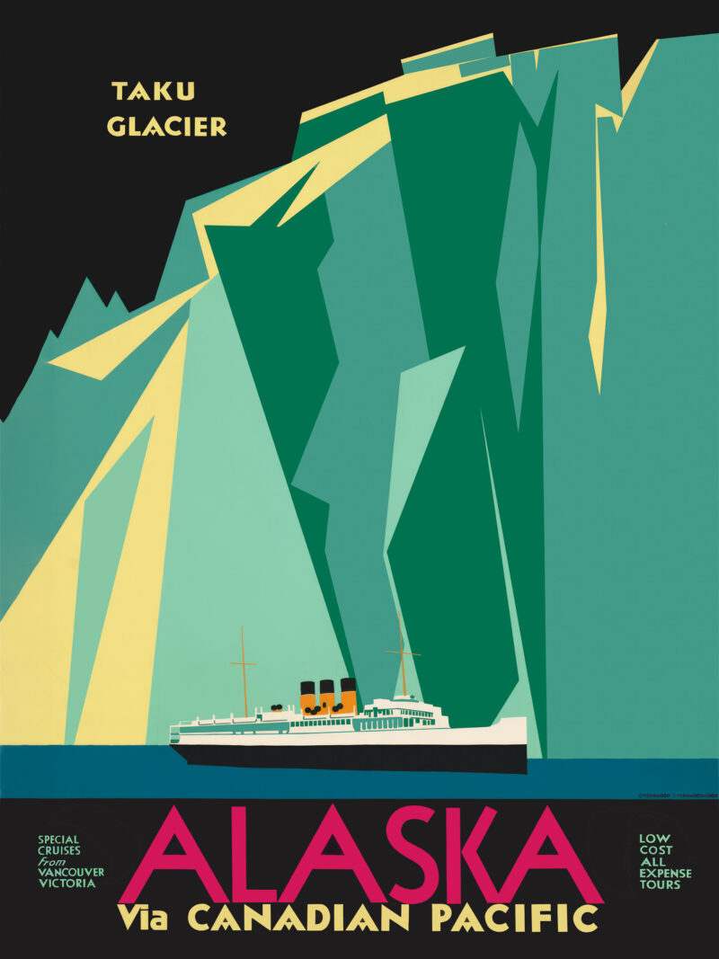 1936 Canadian Pacific Alaska Travel Poster Art