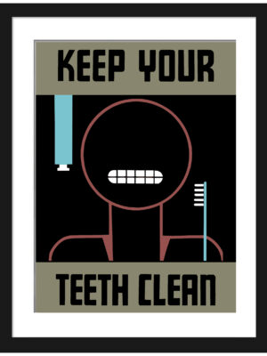 1938 WPA dental health poster reproduction with stylized imagery.