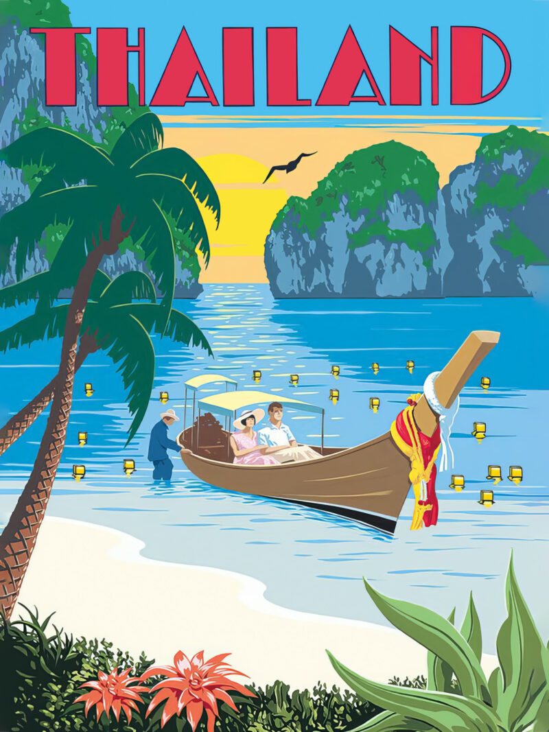 Thailand Krabi Travel Poster Art