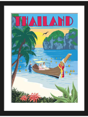 Thailand Krabi Travel Poster Art