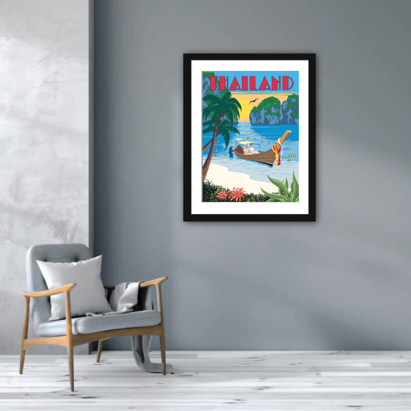 Thailand Krabi Travel Poster Art