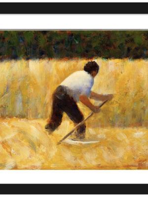 "The Mower" by Georges Seurat, 1882 painting reproduction.