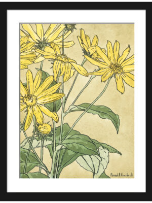 Hannah Borger Overbeck's 1915 "Sunflowers" print reproduction.