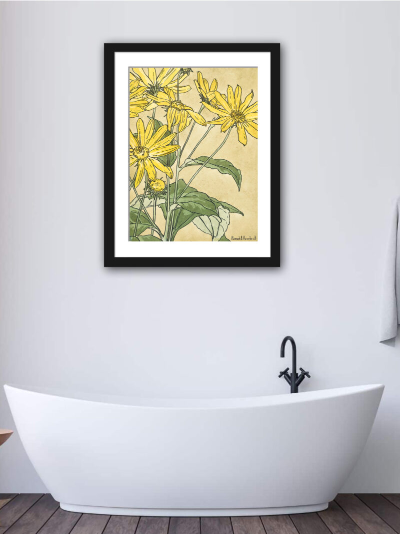 Hannah Borger Overbeck's 1915 "Sunflowers" print reproduction.