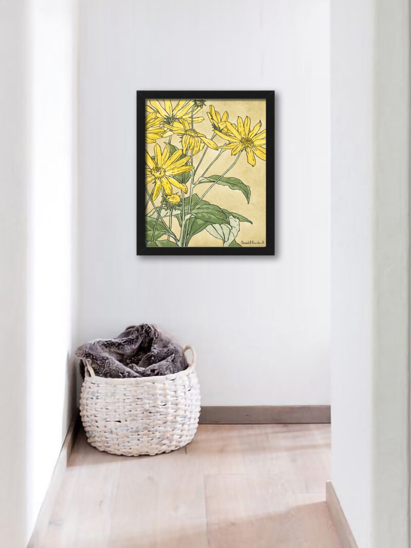 Hannah Borger Overbeck's 1915 "Sunflowers" print reproduction.