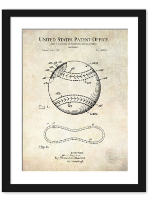 1928 patent illustration of a baseball