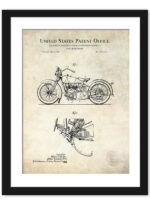1928 Harley-Davidson cycle support patent illustration.