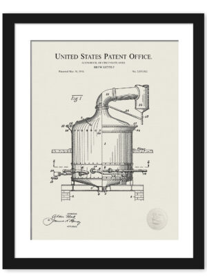 1883 whiskey aging apparatus patent drawing.