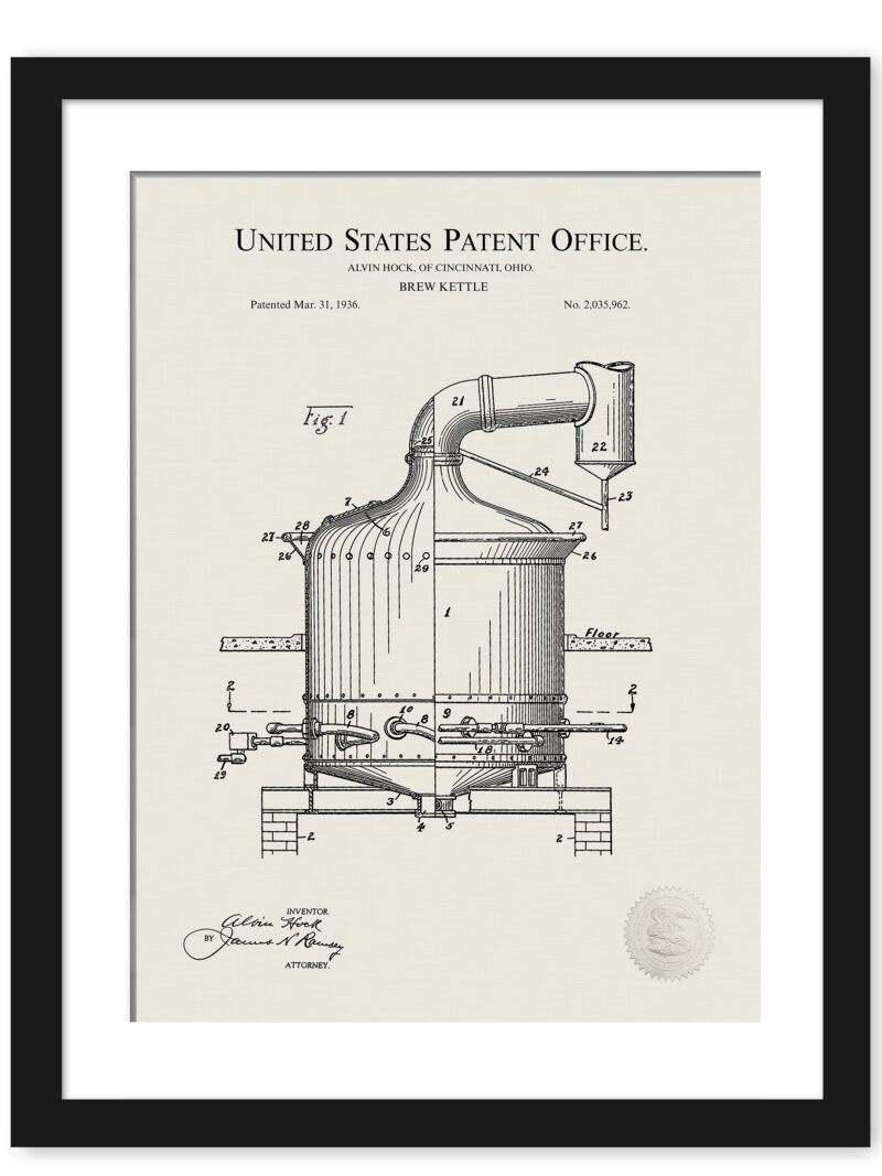 1883 whiskey aging apparatus patent drawing.