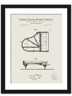 1878 Steinway Grand Piano Patent Illustration