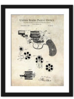 1881 Colt Revolver patent illustration print