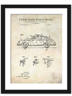 1962 Porsche 356 patent line art.