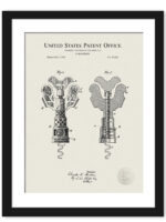 1886 vintage corkscrew patent illustration.