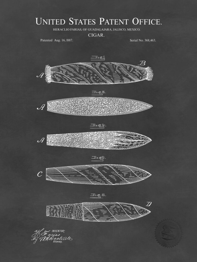 1887 Heracilo Farias Cigar Patent Art Print